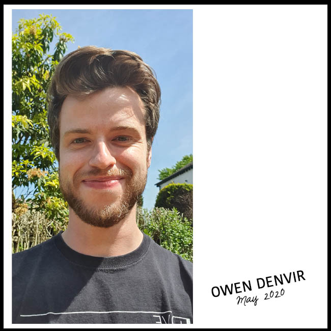 Owen Denvir selfie with a tree and blue sky in the background