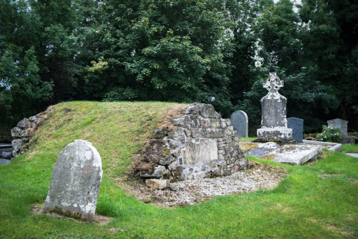 An overgrown crypt in St Peter's Churchyard