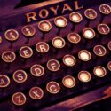 an old school vintage typewriter with round key pads